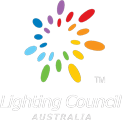 radiating rainbow lighting council logo